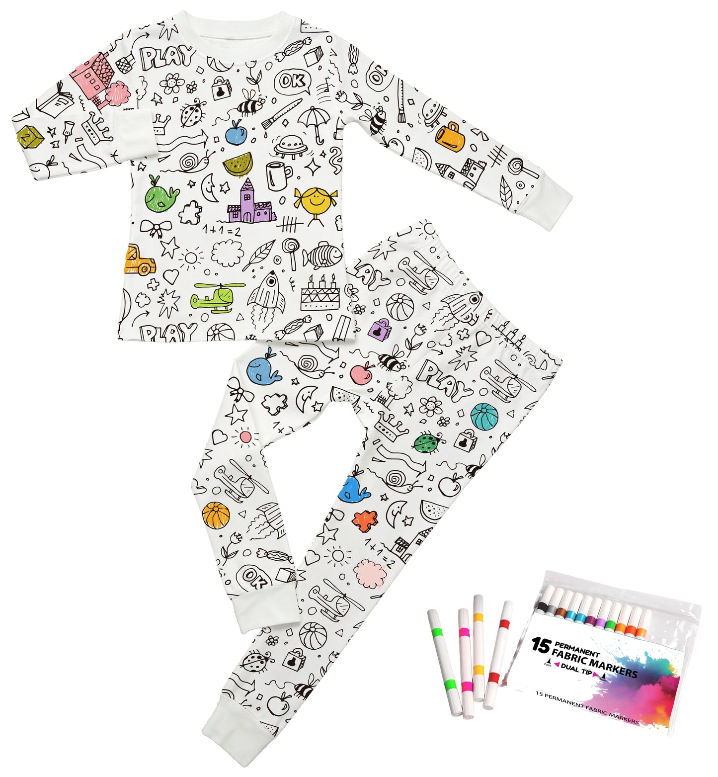 Pijama para colorear + 12 colores gratis